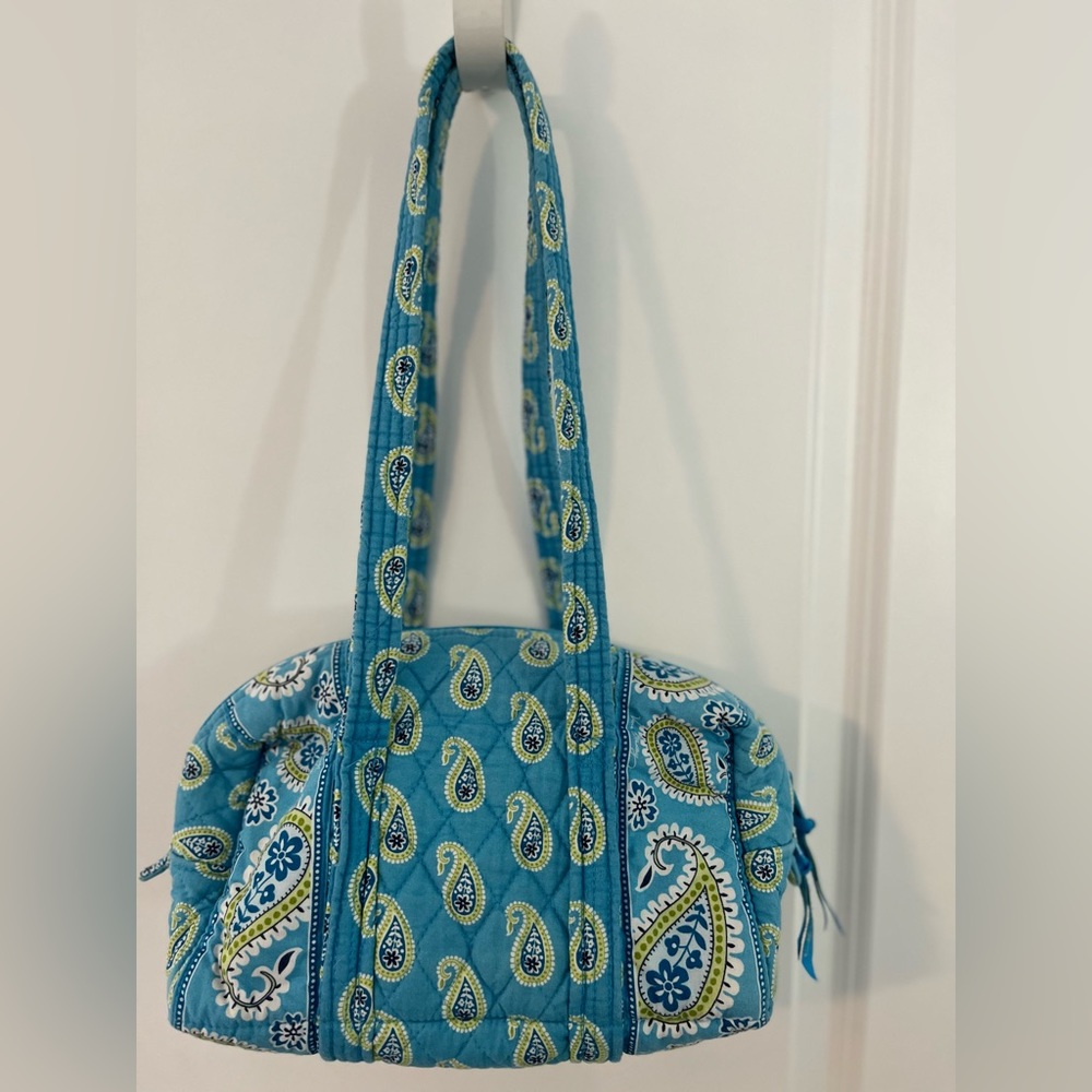 Vera Bradley Bermuda Blue duffle shoulder purse - Picture 2 of 3